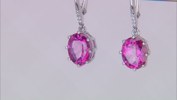 Pink Topaz Rhodium Over Sterling Silver Earrings 5.66ctw Video Thumbnail