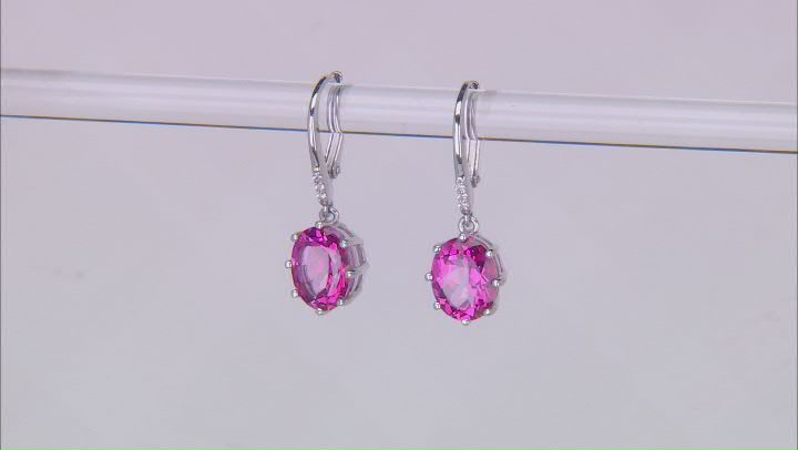 Pink Topaz Rhodium Over Sterling Silver Earrings 5.66ctw Video Thumbnail