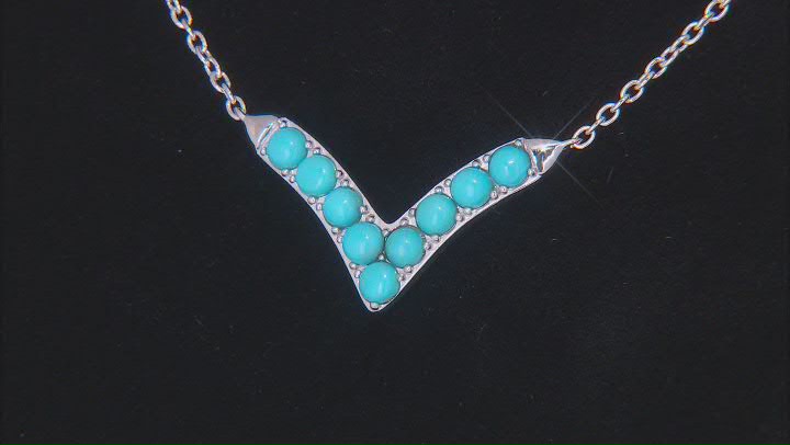 Sleeping Beauty Turquoise Rhodium Over Sterling Silver Necklace Video Thumbnail