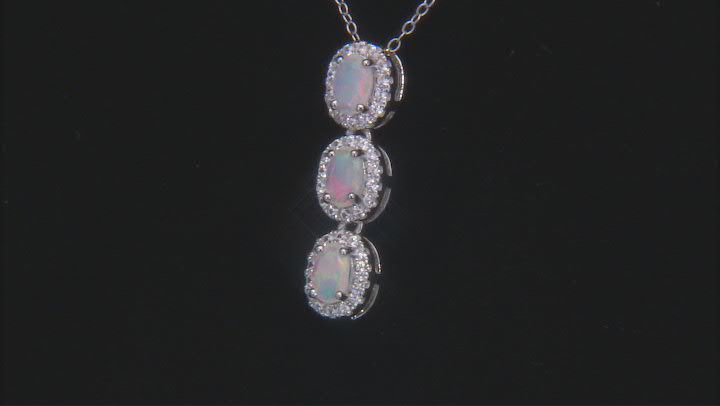 Ethiopian Opal Rhodium Over Sterling Silver Pendant With Chain 1.22ctw Video Thumbnail