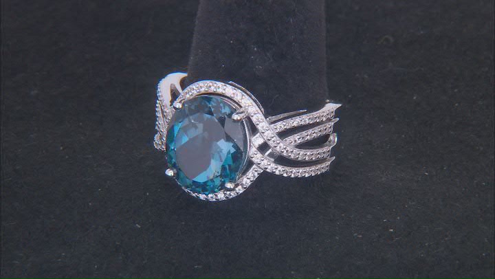 London Blue Topaz Rhodium Over Sterling Silver Ring 5.67ctw Video Thumbnail