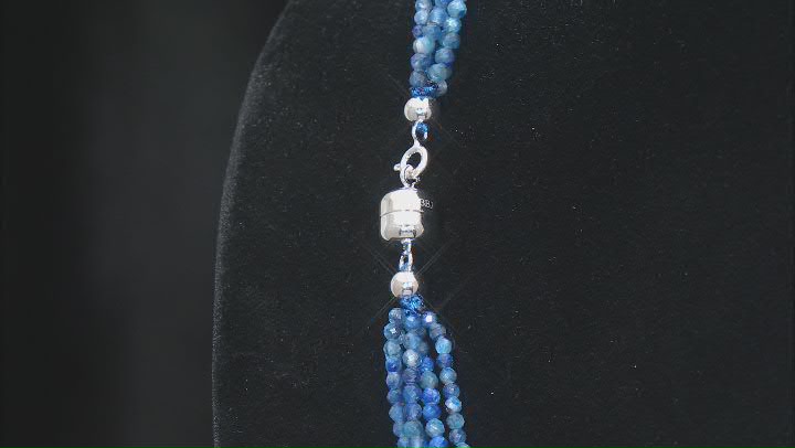 Blue Kyanite Rhodium Over Sterling Silver Beaded Necklace Video Thumbnail