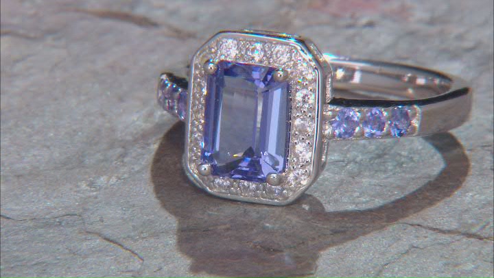 Blue Tanzanite Rhodium Over Sterling Silver Ring 1.74ctw Video Thumbnail