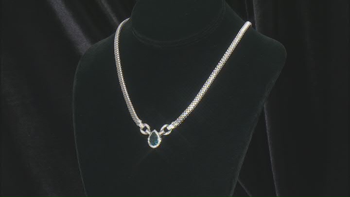 London Blue Topaz Rhodium Over Sterling Silver Necklace 3.76ctw Video Thumbnail