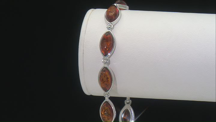 Amber Rhodium Over Sterling Silver Bracelet Video Thumbnail