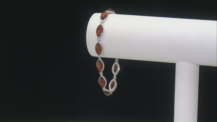 Amber Rhodium Over Sterling Silver Bracelet Video Thumbnail