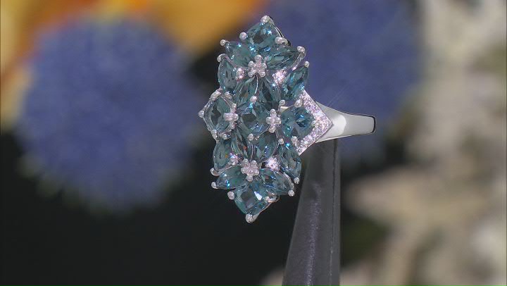 London Blue Topaz Rhodium Over Sterling Silver Ring 3.48ctw Video Thumbnail