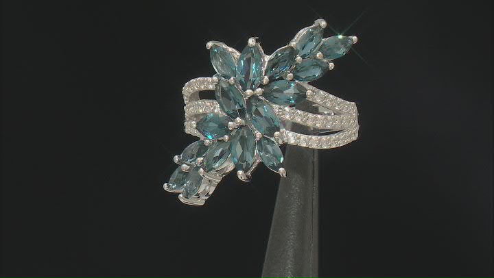 London Blue Topaz Rhodium Over Sterling Silver Ring 3.27ctw Video Thumbnail