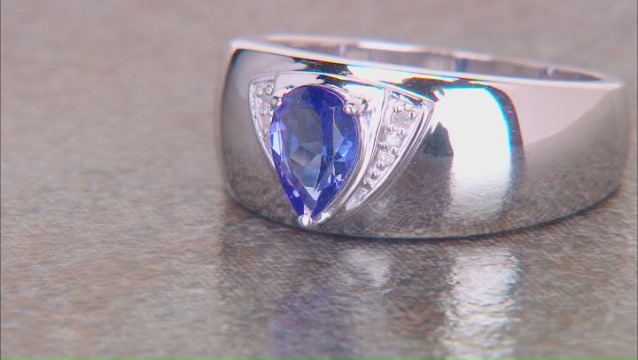 Tanzanite Rhodium Over Sterling Silver Ring 0.63ctw Video Thumbnail