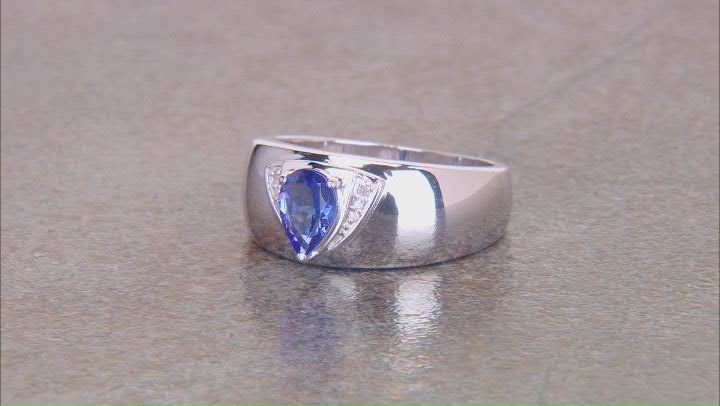 Tanzanite Rhodium Over Sterling Silver Ring 0.63ctw Video Thumbnail