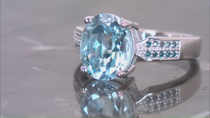 Sky Blue Topaz Rhodium Over Sterling Silver Ring 3.34ctw Video Thumbnail