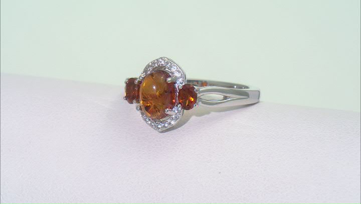 Amber Rhodium Over Silver Ring 0.41ctw Video Thumbnail