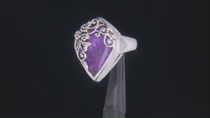 Purple Composite Turquoise Sterling Silver Solitaire Ring Video Thumbnail