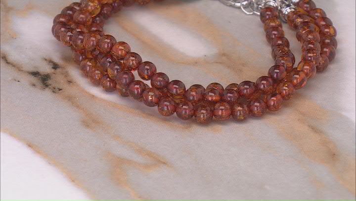 Amber Rhodium Over Sterling Silver 3 Row Bracelet Video Thumbnail