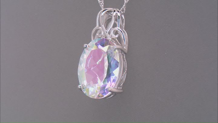 Zero Jupiter™ Quartz Rhodium Over Sterling Silver Pendant with Chain 6.97ct Video Thumbnail