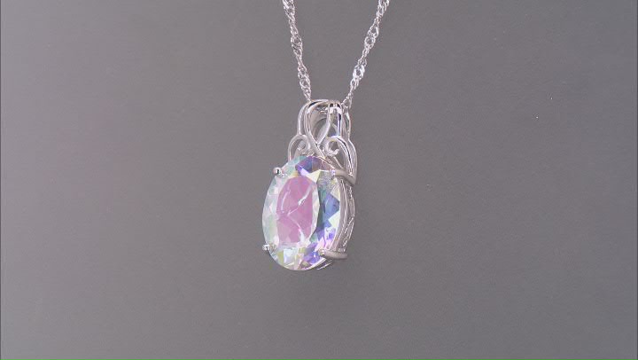 Zero Jupiter™ Quartz Rhodium Over Sterling Silver Pendant with Chain 6.97ct Video Thumbnail