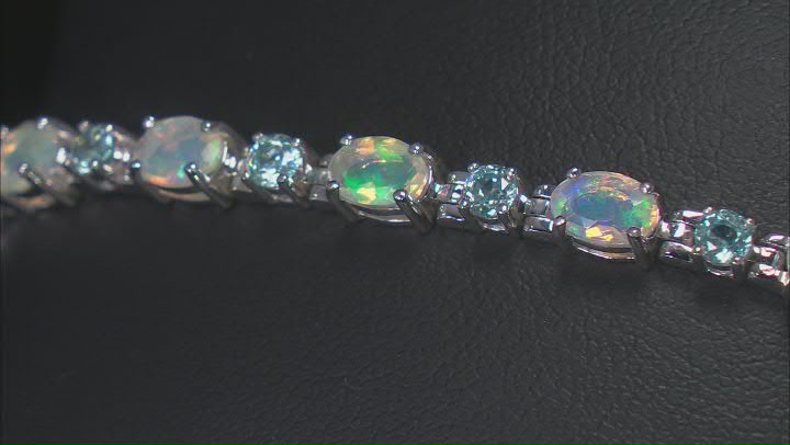 White Ethiopian Opal Rhodium Over Sterling Silver Bracelet 6.39ctw Video Thumbnail