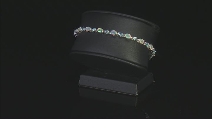White Ethiopian Opal Rhodium Over Sterling Silver Bracelet 6.39ctw Video Thumbnail