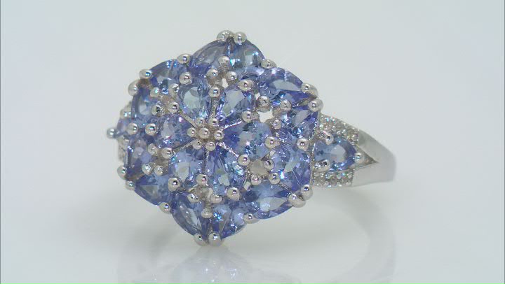 Blue Tanzanite Rhodium Over Sterling Silver Ring 2.30ctw Video Thumbnail