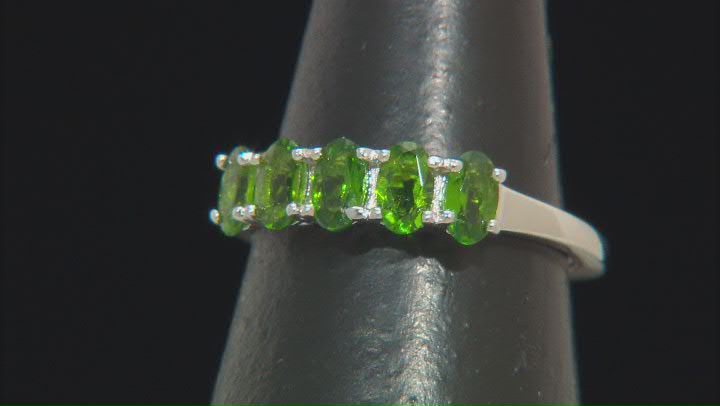 Green Chrome Diopside Rhodium Over Sterling Silver Band Ring 1.06ctw Video Thumbnail