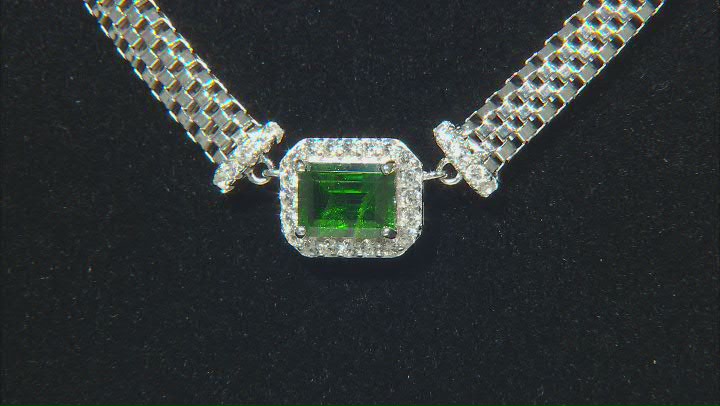 Green Chrome Diopside Rhodium Over Sterling Silver Necklace 2.30ctw Video Thumbnail