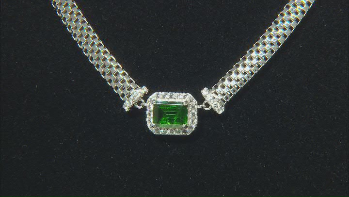 Green Chrome Diopside Rhodium Over Sterling Silver Necklace 2.30ctw Video Thumbnail