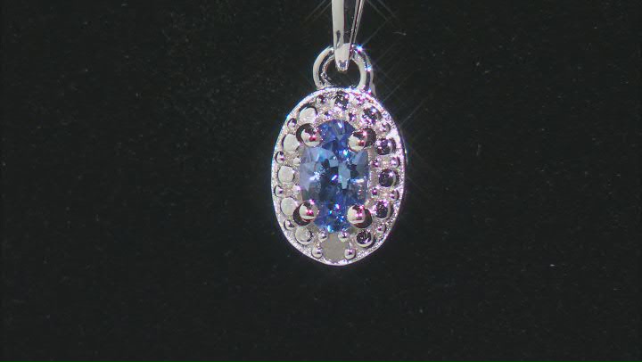 Blue Tanzanite Rhodium Over Silver Pendant With Chain 0.21ctw Video Thumbnail