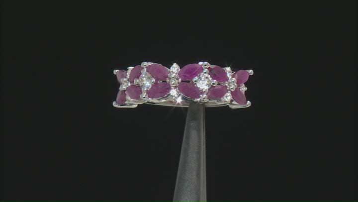 Red Indian Ruby Rhodium Over Sterling Silver Ring 2.40ctw Video Thumbnail