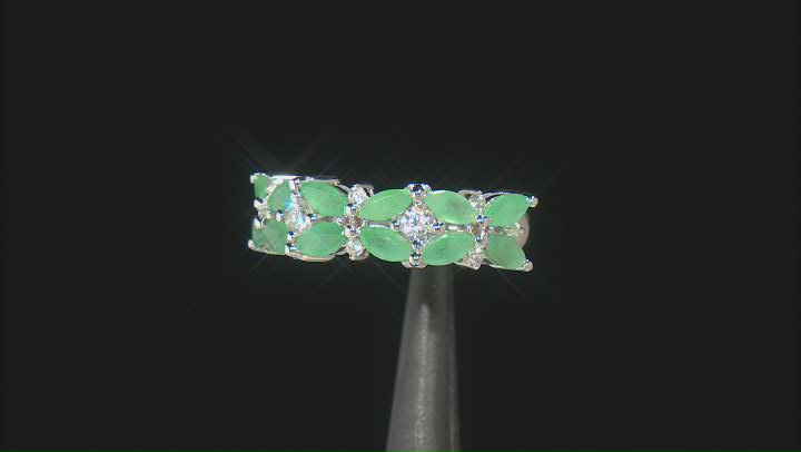 Green Emerald Rhodium Over Sterling Silver Ring 1.99ctw Video Thumbnail