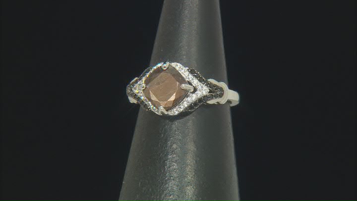 Golden Sheen Sapphire Rhodium Over Sterling Silver Ring 3.03ctw Video Thumbnail