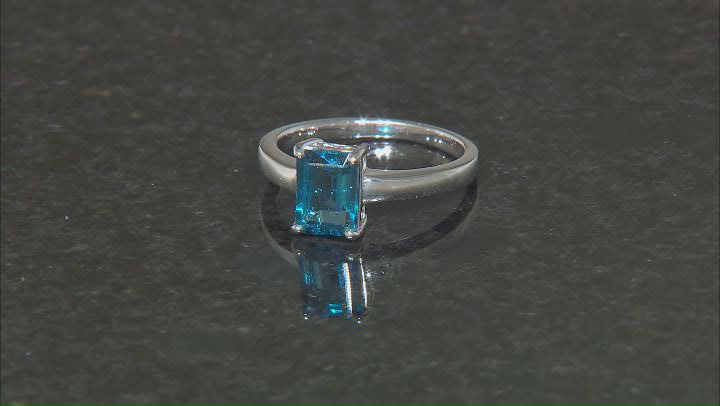 London Blue Topaz Rhodium Over Sterling Silver Solitaire Ring 1.70ct Video Thumbnail