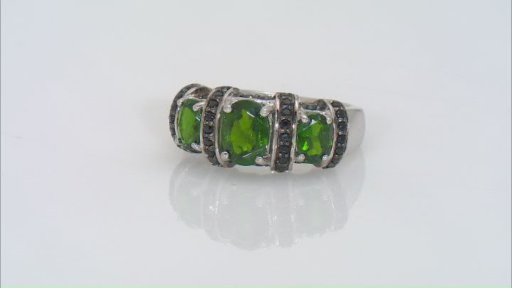 Green Chrome Diopside Rhodium Over Sterling Silver Ring 2.39ctw Video Thumbnail