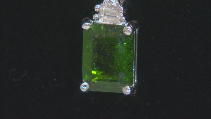 Green Chrome Diopside Rhodium Over Silver Pendant With Chain 1.57ctw Video Thumbnail