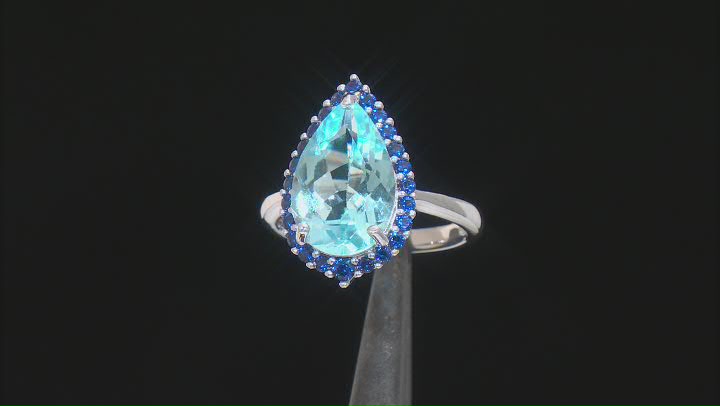 Sky Blue Glacier Topaz Rhodium Over Sterling Silver Ring 4.67ctw Video Thumbnail