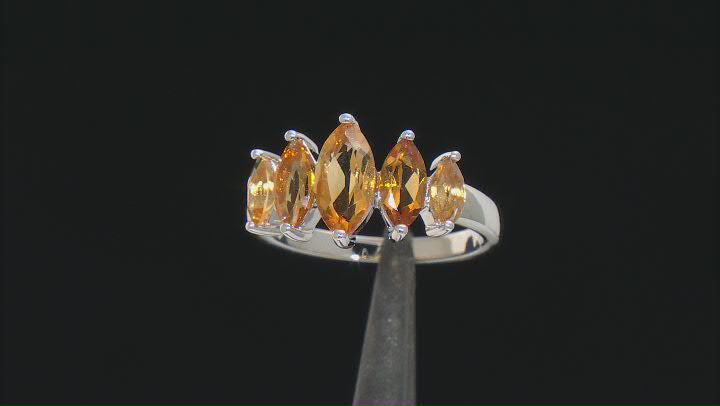 Orange Madeira Citrine Rhodium Over Sterling Silver Ring 2.01ctw Video Thumbnail