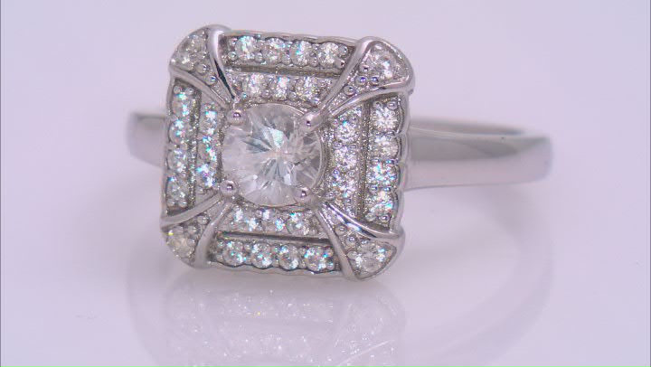 White Zircon Rhodium Over Sterling Silver Ring 1.09ctw Video Thumbnail