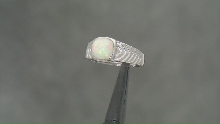 Multicolor Ethiopian Opal Sterling Silver Solitaire Ring 1.43ct Video Thumbnail