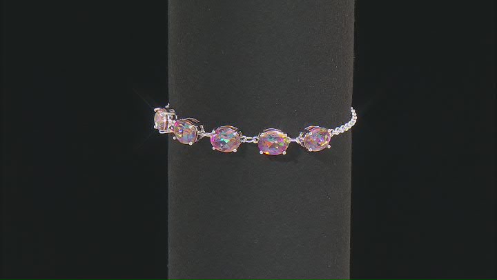 Multicolor Northern Lights™ Quartz Rhodium Over Sterling Silver Bracelet 7.48ctw Video Thumbnail