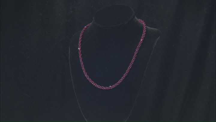 Magenta Rhodolite Rhodium Over Sterling Silver Necklace Video Thumbnail