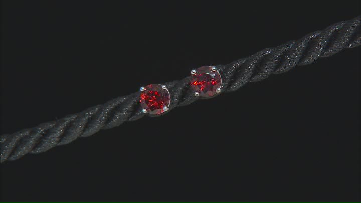 Red Garnet Rhodium Over Sterling Silver Studs And Hoop Earrings Set 3.76ctw Video Thumbnail