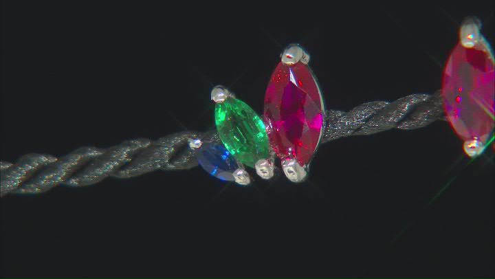 Red Lab Created Ruby Rhodium Over Sterling Silver Earrings 1.80ctw Video Thumbnail