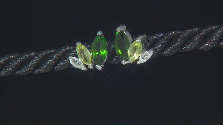 Green Chrome Diopside Rhodium Over Sterling Silver Earrings 1.52ctw Video Thumbnail