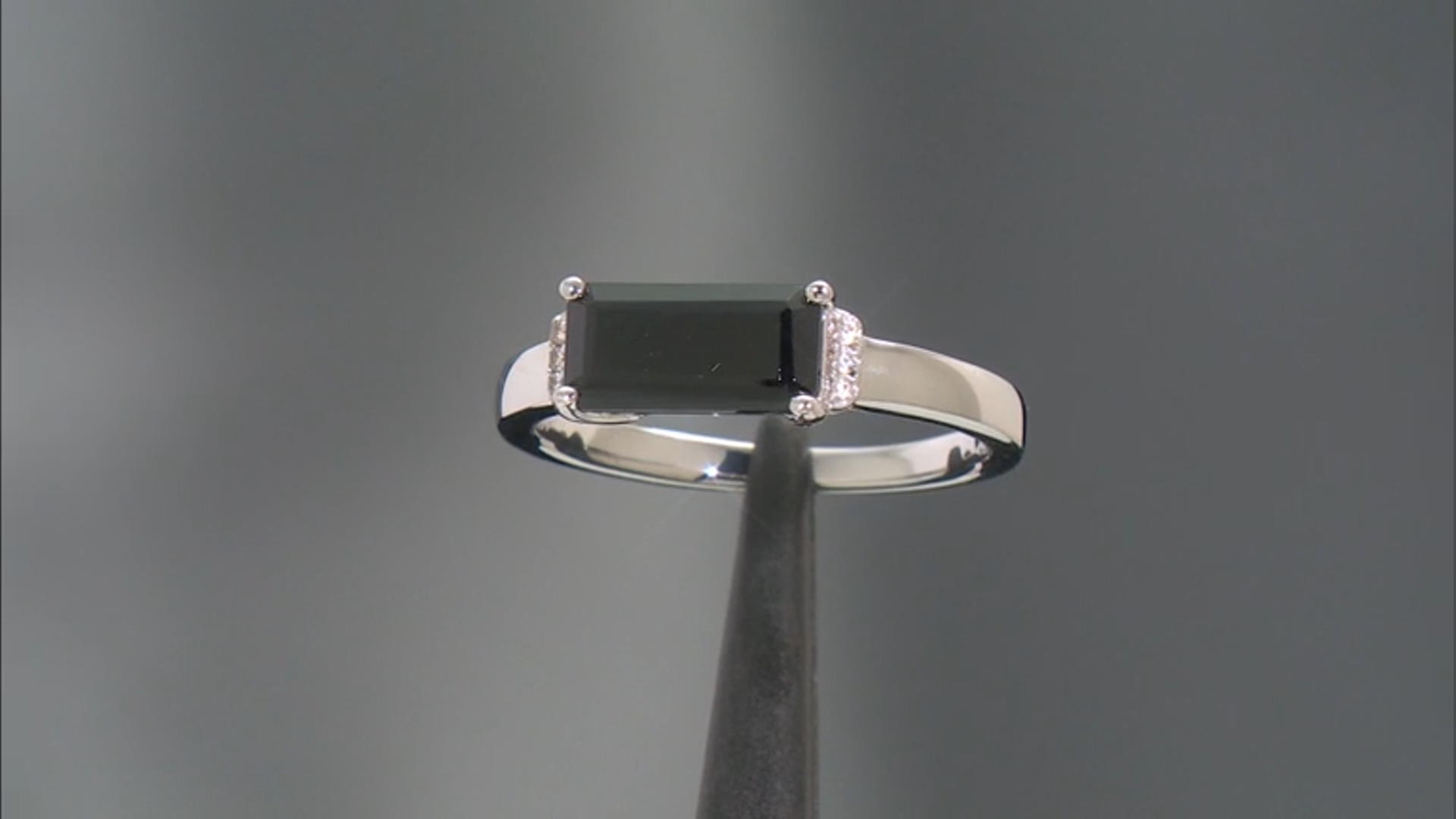 Black Spinel Rhodium Over Sterling Silver Band Ring 1.28ctw Video Thumbnail