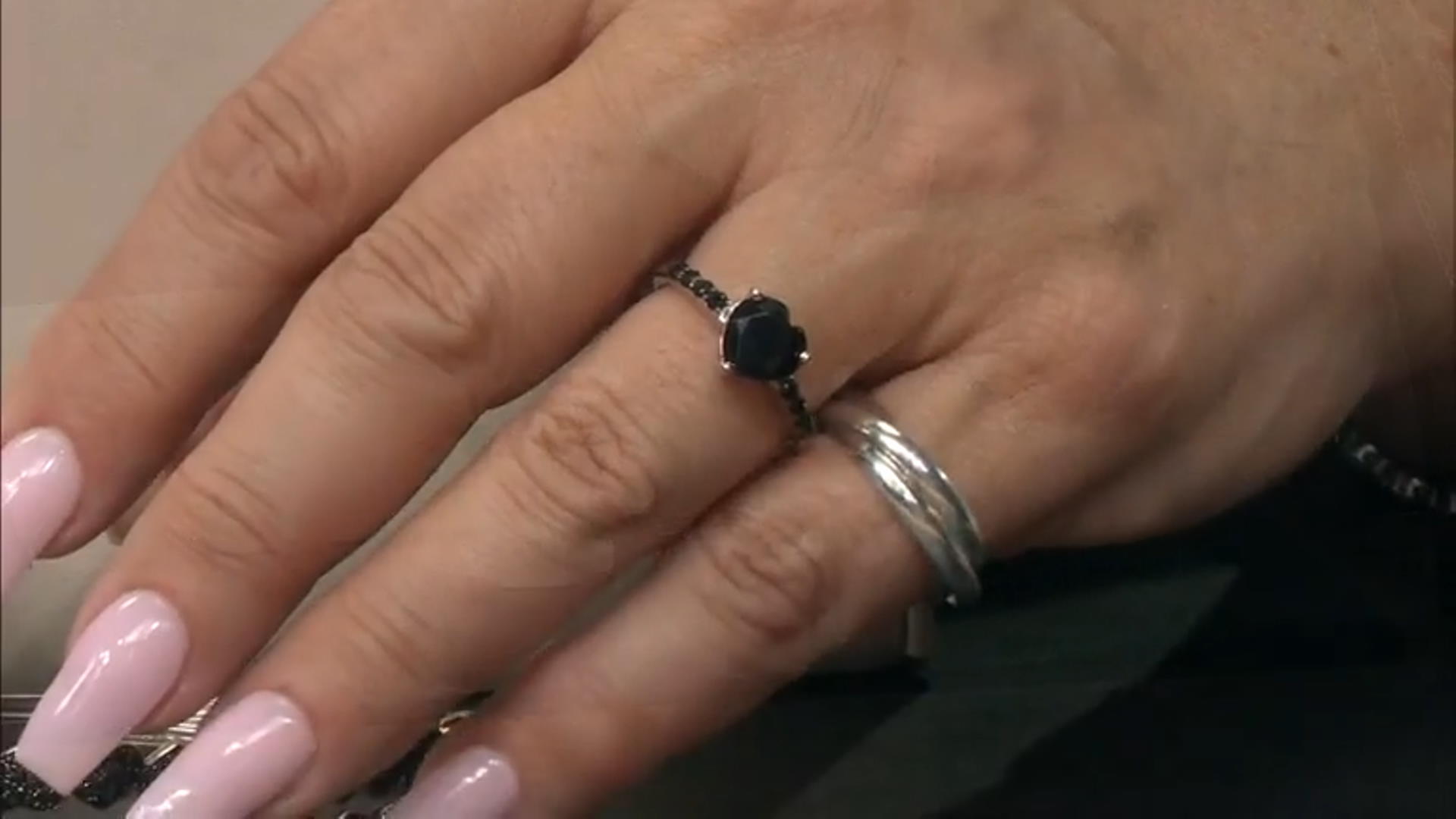 Black Spinel Rhodium Over Sterling Silver Ring 2.07ctw Video Thumbnail