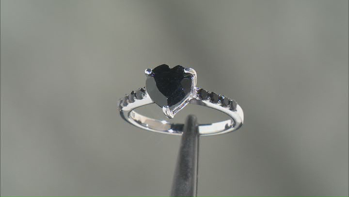 Black Spinel Rhodium Over Sterling Silver Ring 2.07ctw Video Thumbnail