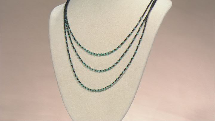 Blue Apatite Rhodium Over Sterling Silver Necklace Video Thumbnail