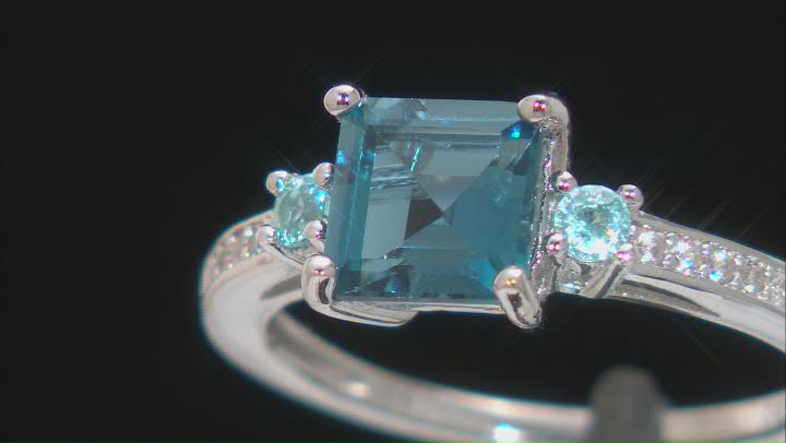 London Blue Topaz Rhodium Over Sterling Silver Ring 1.94ctw Video Thumbnail