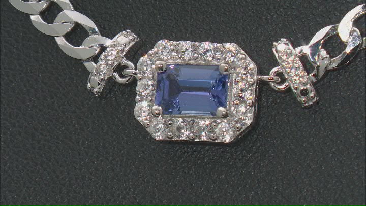 Blue Tanzanite Rhodium Over Silver Necklace 1.73ctw Video Thumbnail