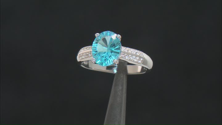 Swiss Blue Topaz Rhodium Over Sterling Silver Ring 3.04ctw Video Thumbnail
