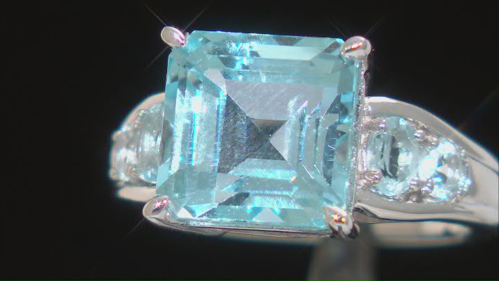 Sky Blue Topaz Rhodium Over Sterling Silver Ring 5.87ctw Video Thumbnail